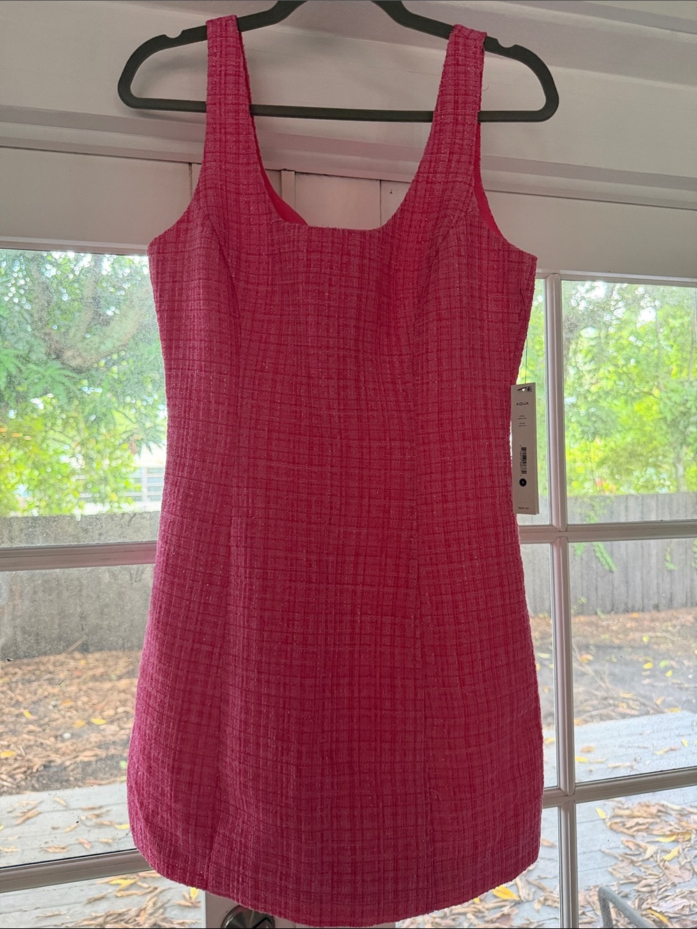 NWT Aqua Hot Pink Tweed Sheath Dress